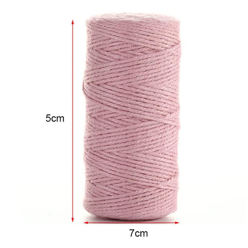 Micomon 300 Feet Natural Jute Light Pink Twine String for Crafts Gift Christmas Decoration Durable String for Gardening Applications(Pink) - Image 3